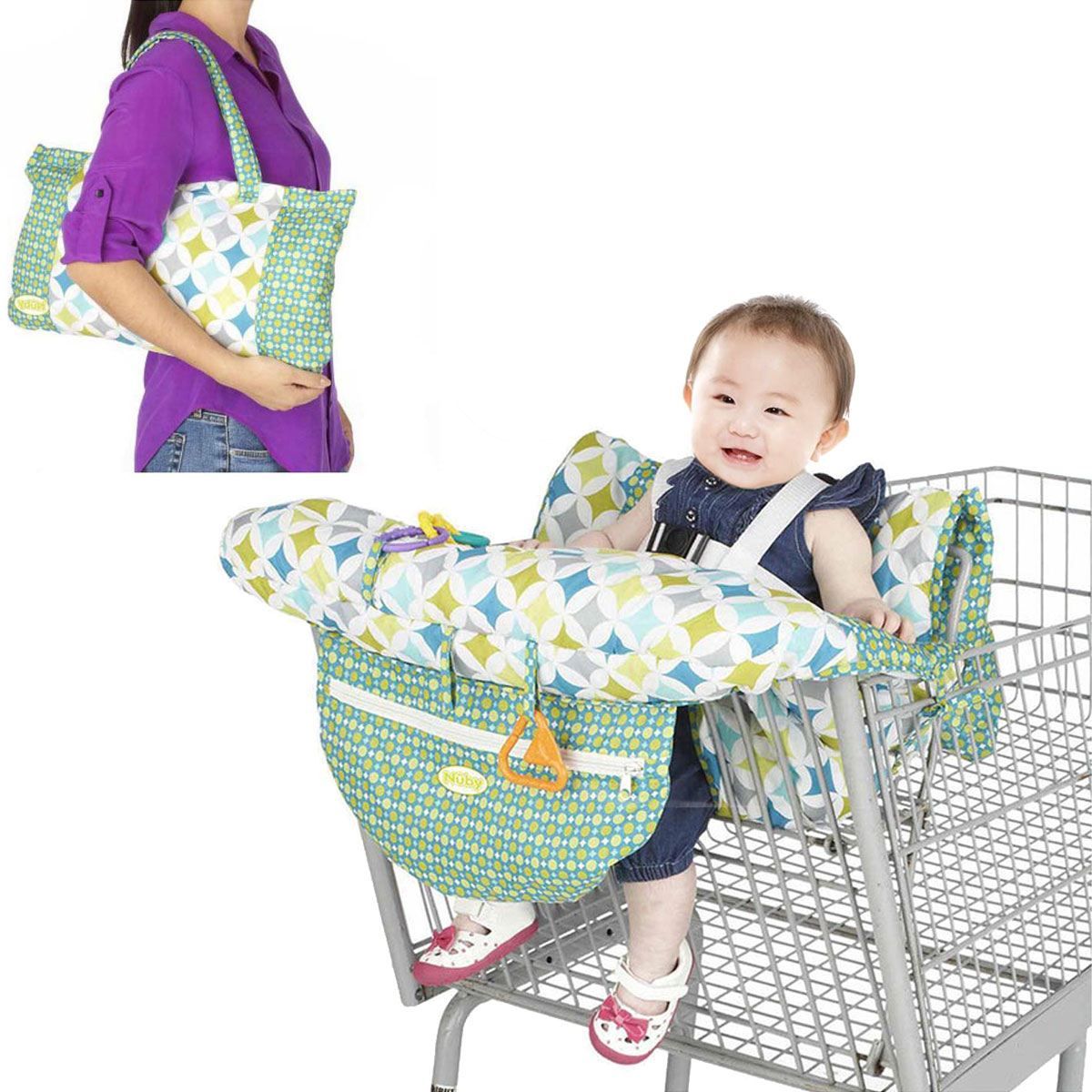 Foldable Baby Kids Shopping Cart Cushion Kids Trolley Pad Baby Shopping