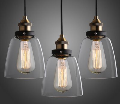 Vintage Glass Pendant Light 3 types luminaire vintage glass pendant lights for loft restaurant bar e27 lamp retro droplight idusturial 110v home lighting fixture ceiling lamp shades