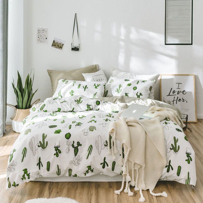 Succulent Plants Cactus Printing Bed Clothes Queen King Linens Succulent Plants Cactus Printing Bed Clothes Queen King Linens Twin Size Bedding Set Quilt Comforter Cover Sheet 6248 Modern Duvet