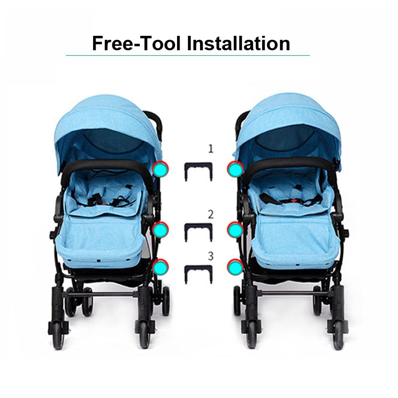 high landscape twins stroller can be split baby stroller for twins double stroller can sit lie portable folding