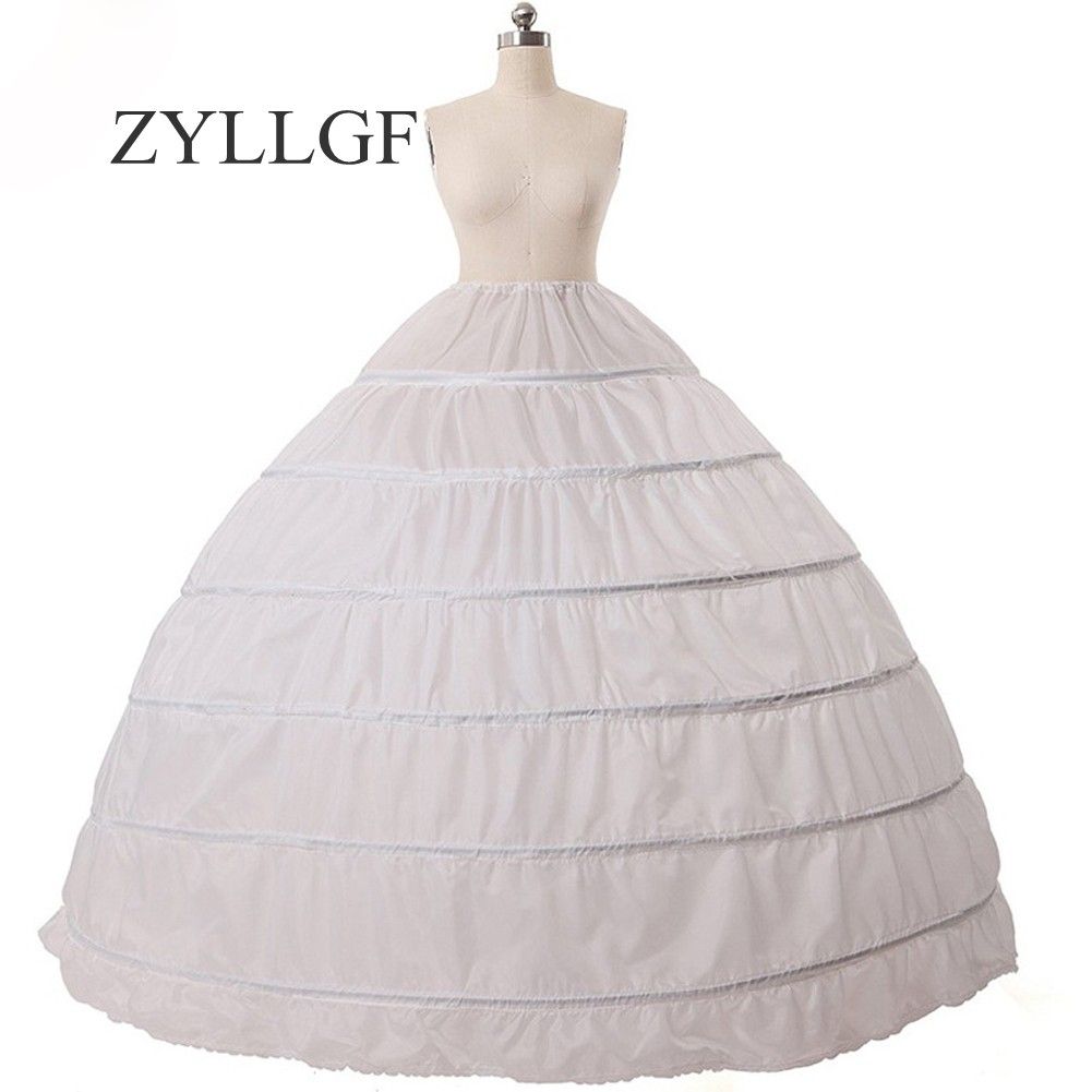 ZYLLGF Cheap Ball Gown 6 Hoops Petticoat Wedding Slip Crinoline Bridal
