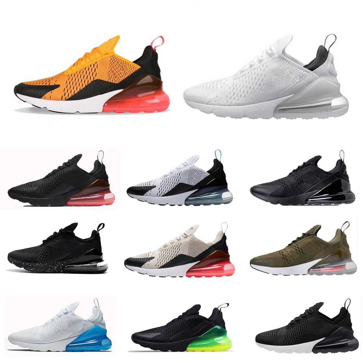 nike air max 270 verde e preto