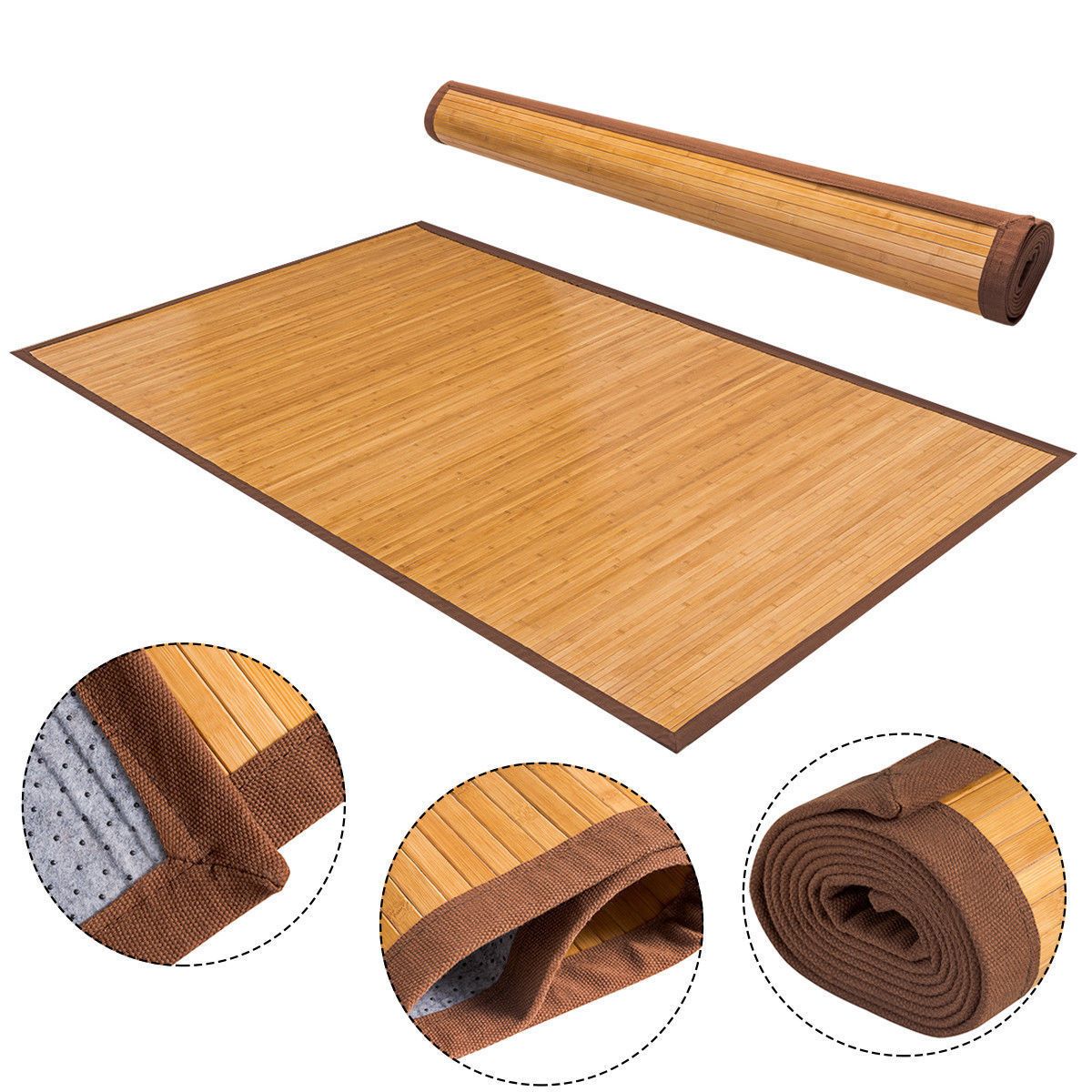 2019 5 x 8 bamboo area rug floor carpet natural bamboo wood indoor outdoor new from huangrui668 46 24 dhgate com
