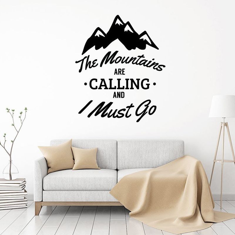 the mountains are calling and i must go vinyl wall stickers for
