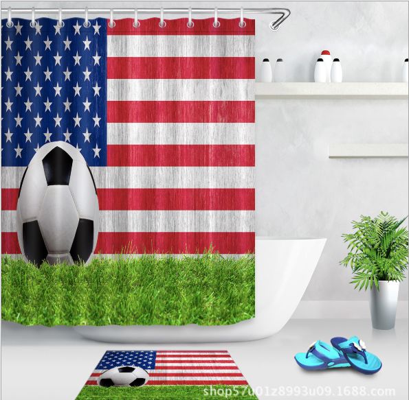 3d Us Football Team Print Bath Shower Curtains African Girl Modern Style Curtain For Bathroom Decor With 12 Hooks Floor Mats Sets