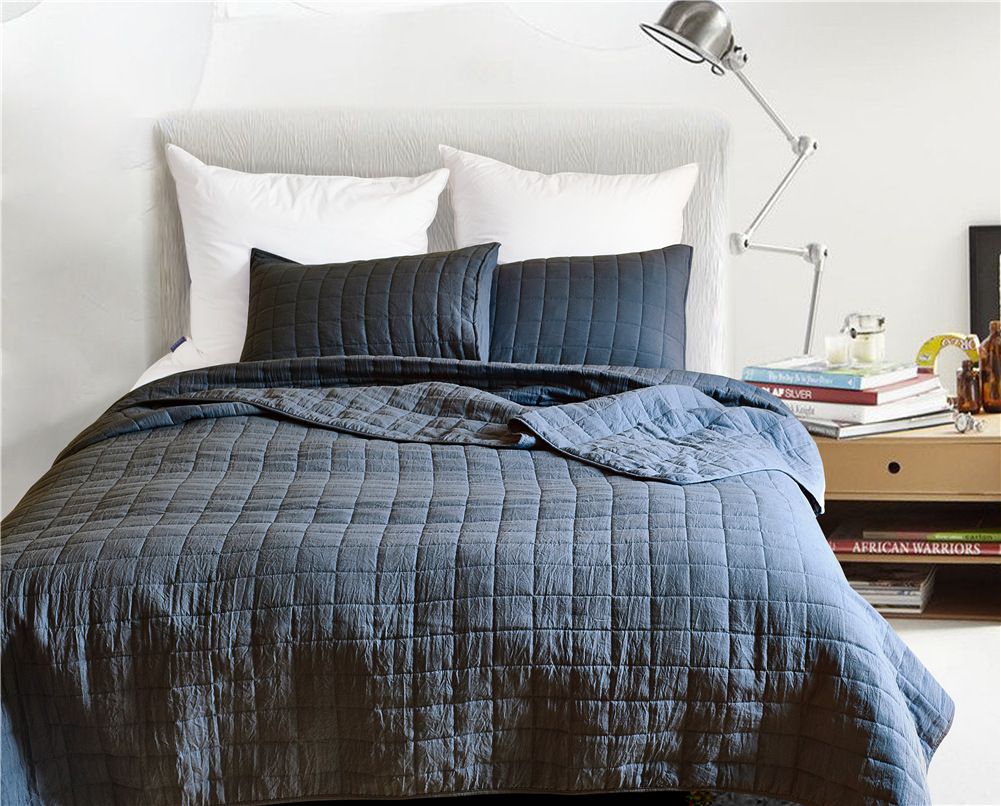 New Released Washed Bedspread And Coverlet Set In 4 Solid Colors Dovet