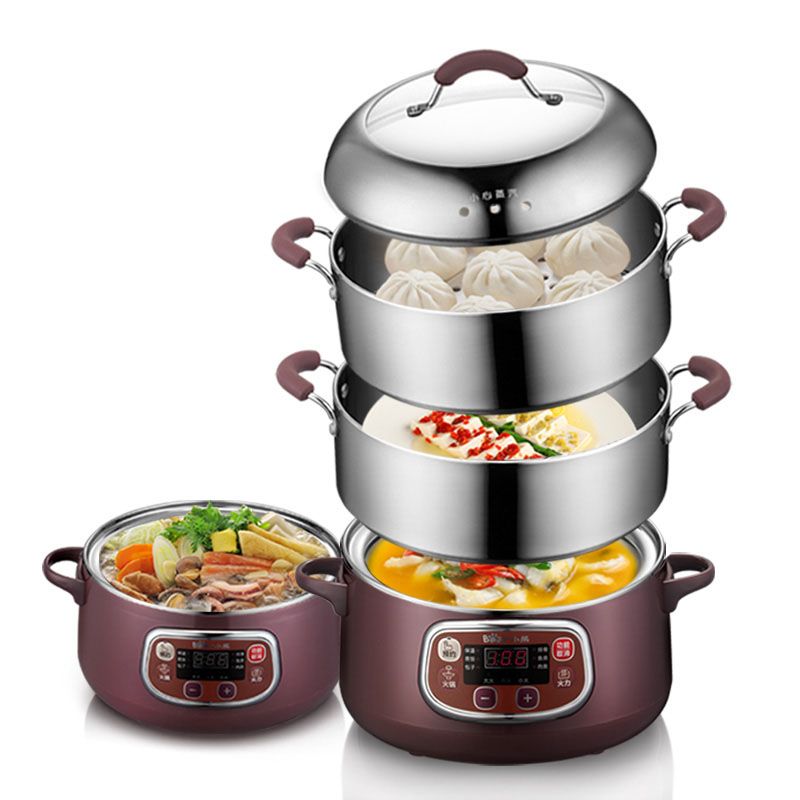 2020 New 2 Layer Electric Steamer Anti Dry Multifunctional Stainless