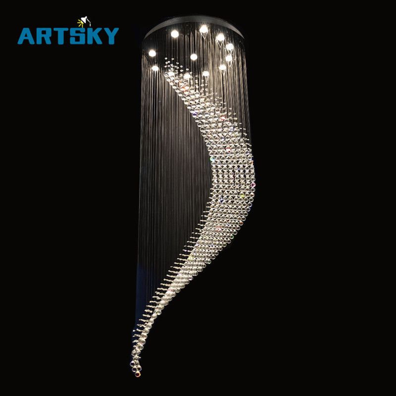 Big Large Spiral Crystal Chandelier Lighting Hotel Villa Big Large Spiral Crystal Chandelier Lighting Hotel Villa Lamp For Staircase Hallway Lobby Canada 2019 From Goddard Cad 682 42 Dhgate
