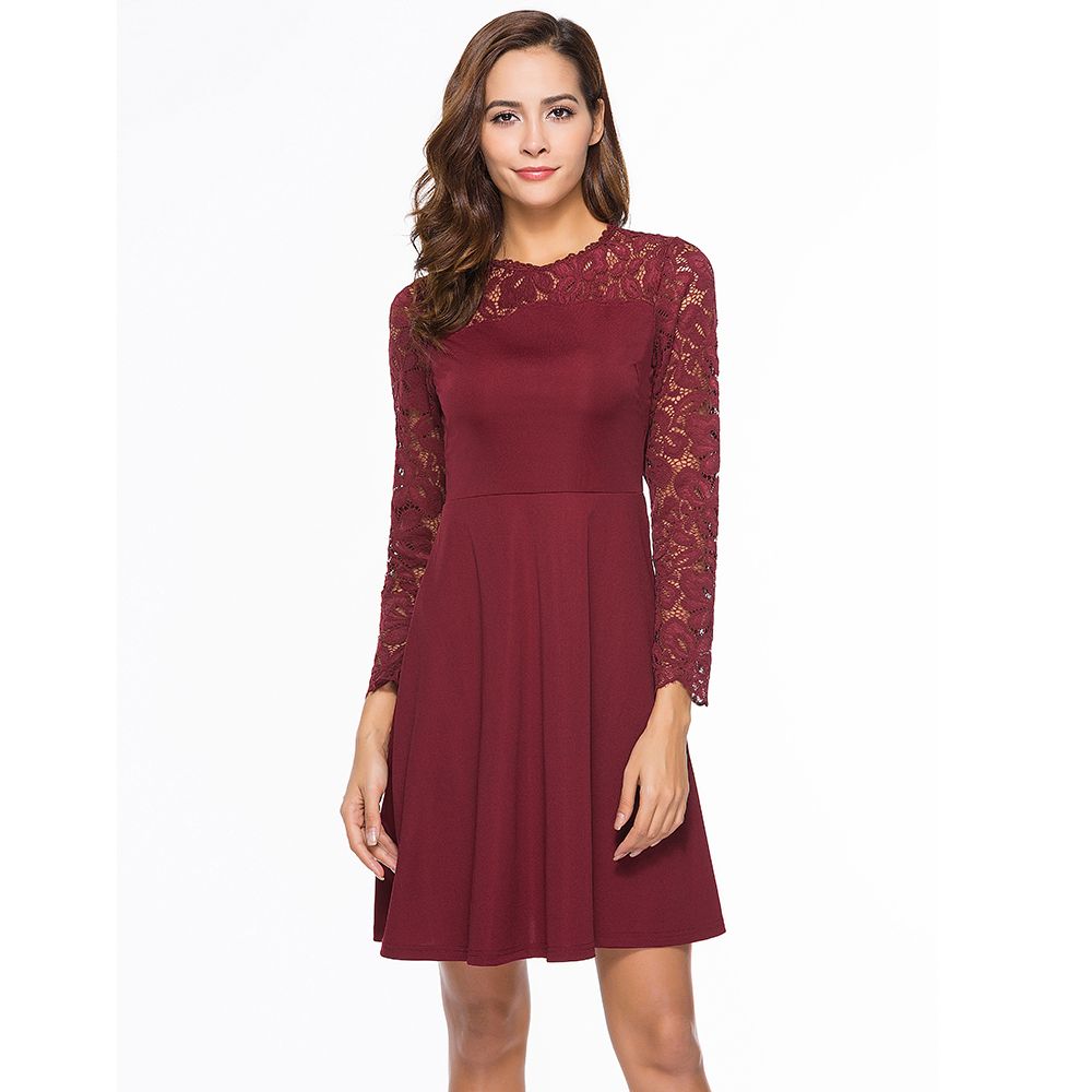 long sleeve lace semi formal dresses
