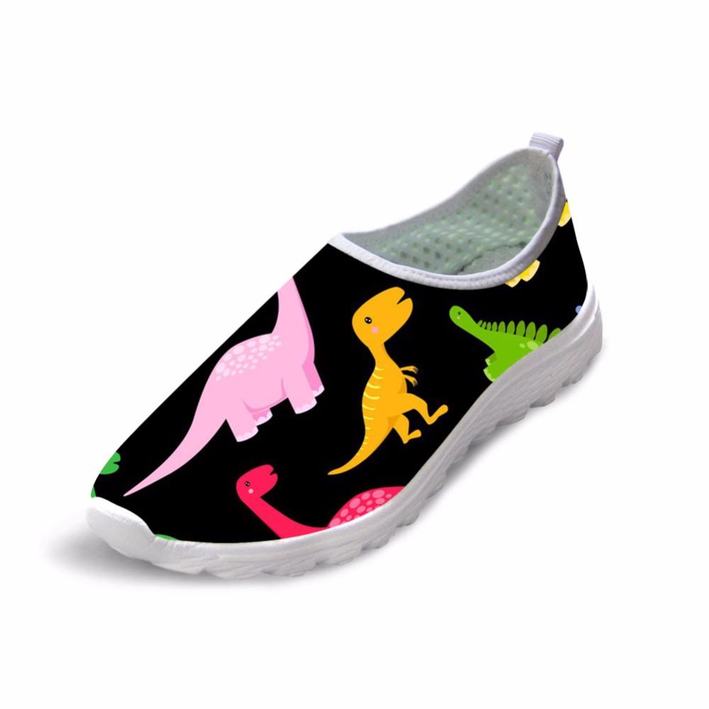 jurassic century theme prints women air mesh casual shoes for girls mesh theme