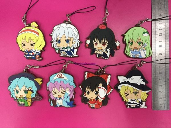 Anime Touhou Project Rubber Keychain Key Ring straps cosplay