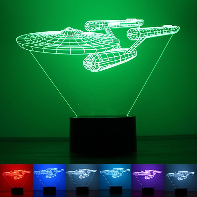 2018 Spaceship 3d Lamp Led Light Base Cool Night Usb Spaceship 3d Lamp Led 7 Color Light Base Cool Night Usb Decorative Table Child S