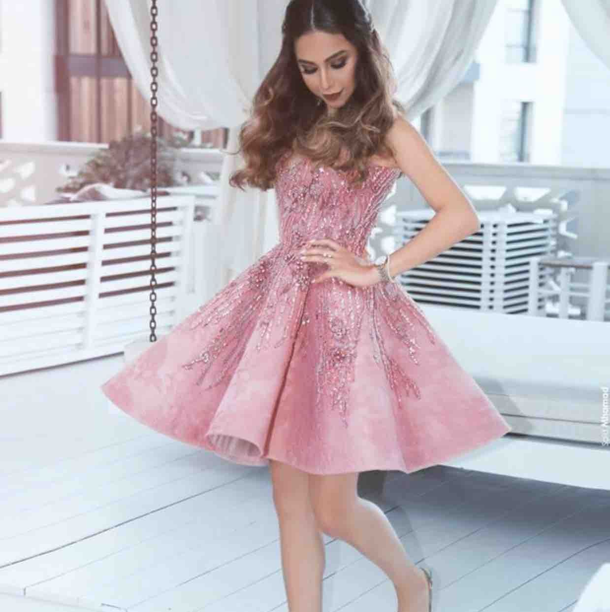 Pink short sales frock