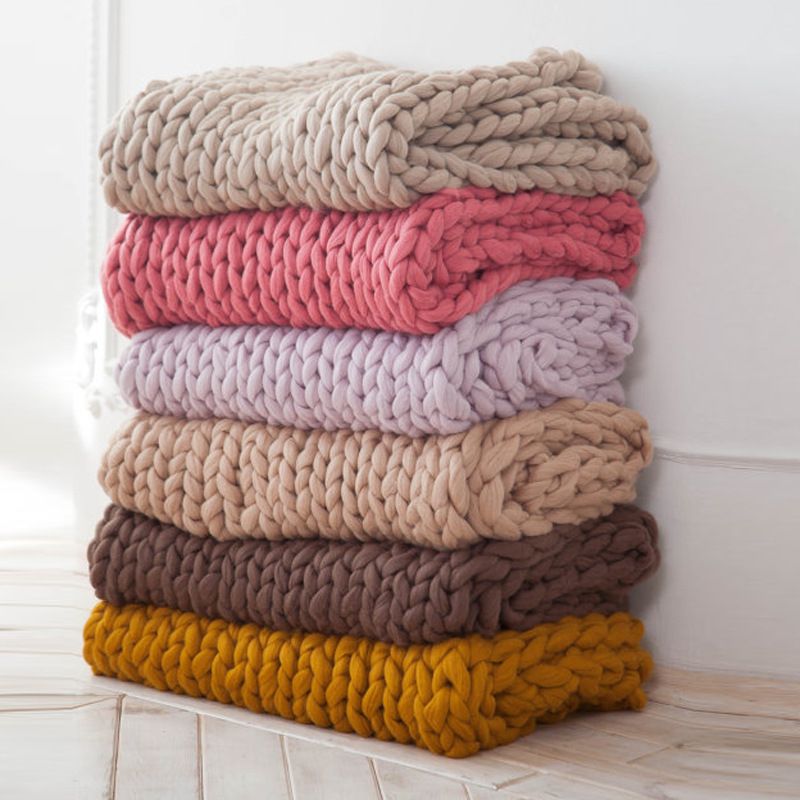 blanket large size knit blanket giant throw super big bulky arm