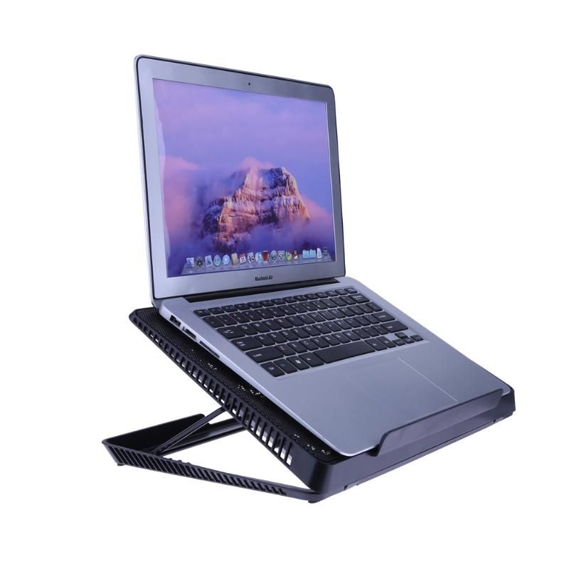 Metal Usb Port Quiet Heatsink Adjust Wind Speed Cooling Fan Laptop Pad Cooler Stand For Notebook Pc Size 14 15 6inch