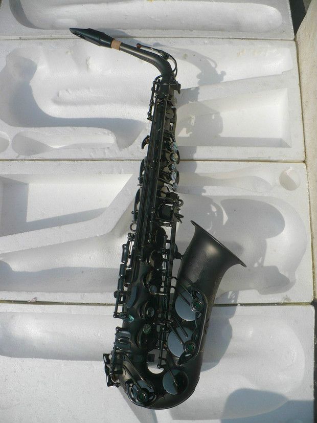 MARGEWATE Matte Black Nickel Plated Alto Saxophone Eb Falling Tune E F