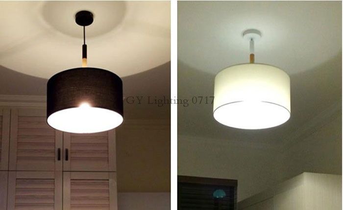 Scandinavian Style Modern D25cm D40cm Pendant Lighting High Quality Black White Big Fabric Cloth Shade Ceiling Pendant Lamp Pendant Light Bulbs Red