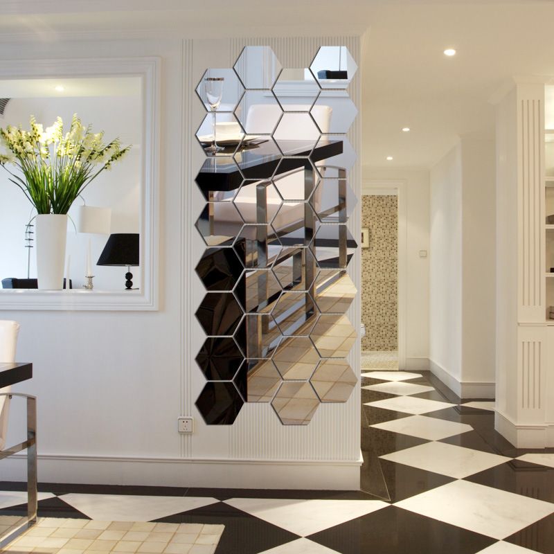 Hexagon Acrylic Mirror Wall Stickers Diy Art Decor Hexagon Acrylic Mirror Wall Stickers Diy Art Decor Home Living Room Mirrored Decorative Sticker For Your On The