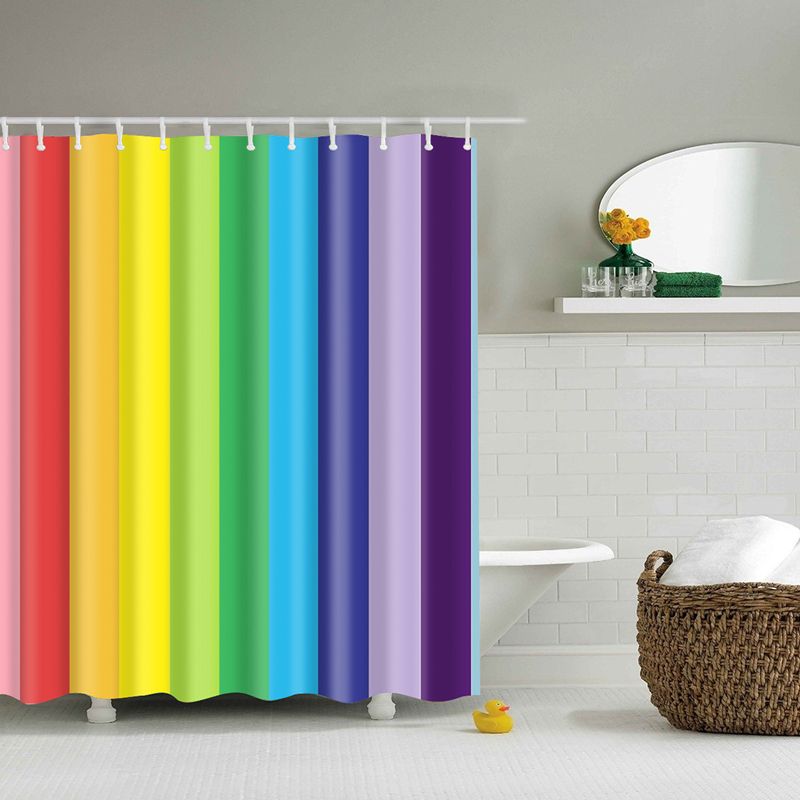 Colorful Rainbow Stripes Pattern Bathroom Curtain Decor Waterproof Colorful Rainbow Stripes Pattern Bathroom Curtain Decor Waterproof Polyester Eco Friendly Shower Curtains 150 180cm 180 Uk 2019 From Onecolor