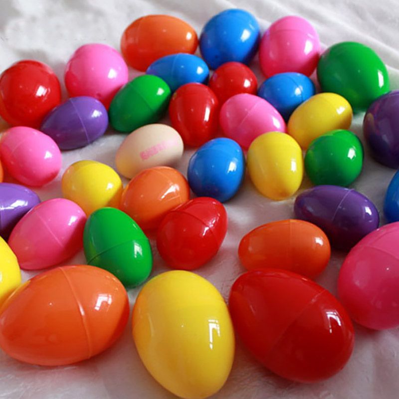 Wholesale BRAND Plastic Easter Color Eggs Eco Friendly Buckle Eggs 6*4cm Puzzle Eggs Baby Kids