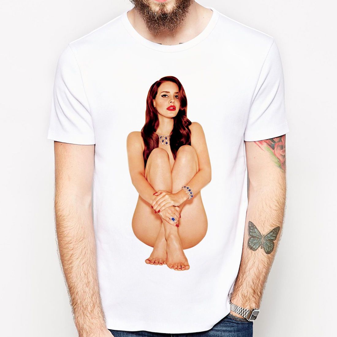 Lana Del Rey Nude Born To Die Indie Sexy Music Party Gift White T.
