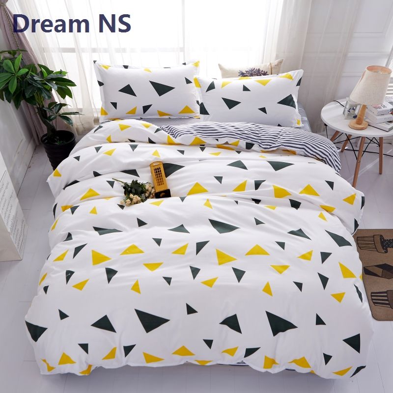 Ahsnme Chic Geometric Bedding Set Stripes Printed Duvet Cover Sets Ahsnme Chic Geometric Bedding Set Stripes Printed Duvet Cover Sets Soft Bed Covering Pillowcase Queen King Size Sports French Country From