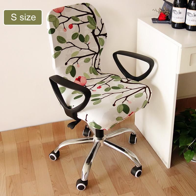 Printed Flower Leopard Elastic Computer Office Chair Cover Washable Removable Arm Slipcover Stretch Rotating Lift