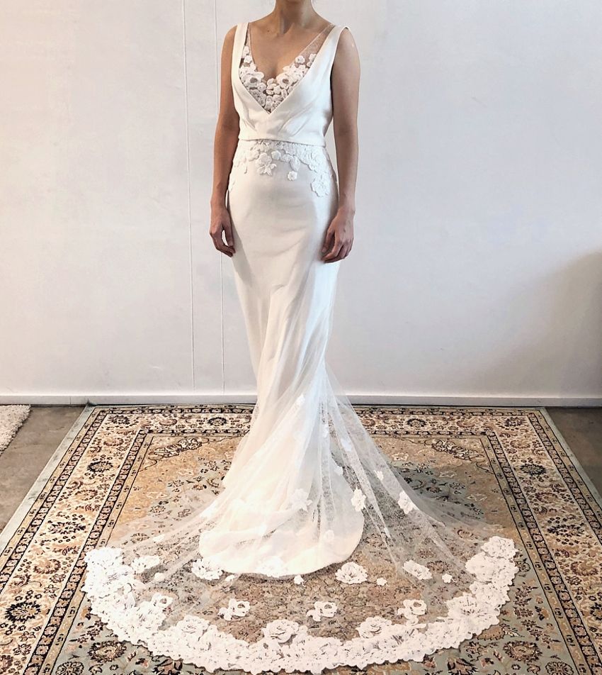 Sheath Satin Wedding Dress