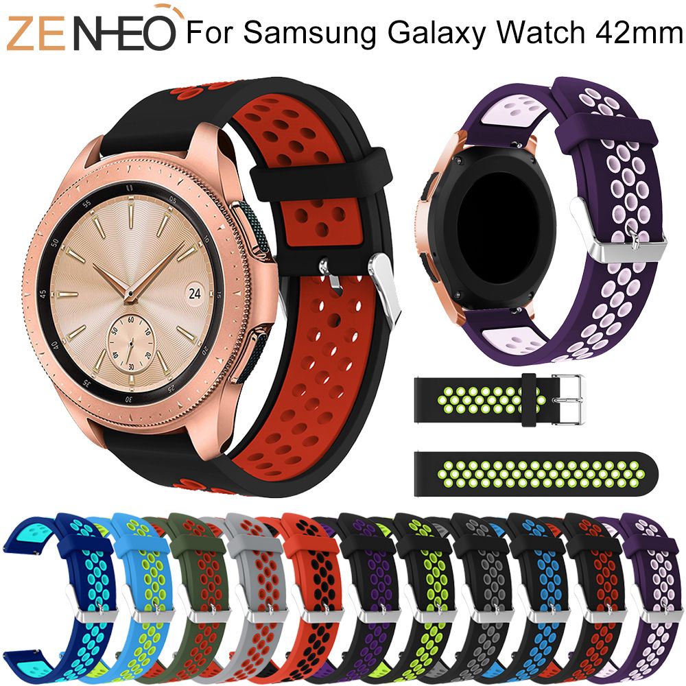 Acheter Bracelet En Silicone De 20 Mm Pour Samsung Galaxy Watch Bandes De Remplacement De 42 Mm Bracelet En Bande De Courroie Pour Bracelet Samsung S2 De