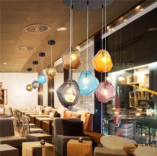 Longree Colorful Glass Pendant Lamp Art Light Crystal Ball Longree Colorful Glass Pendant Lamp Art Light Crystal Ball Meteor Rain Ceiling Stair Bar Droplight Chandelier Lighting Brass