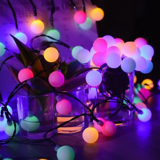 Outdoor Solar Led String Light 5m 30led 2cm Ball Bulbs Lights Outdoor Solar Led String Light 5m 30led 2cm Ball Bulbs Lights Ip65 Waterproof Garden Square Decoration Color Changing Warm White