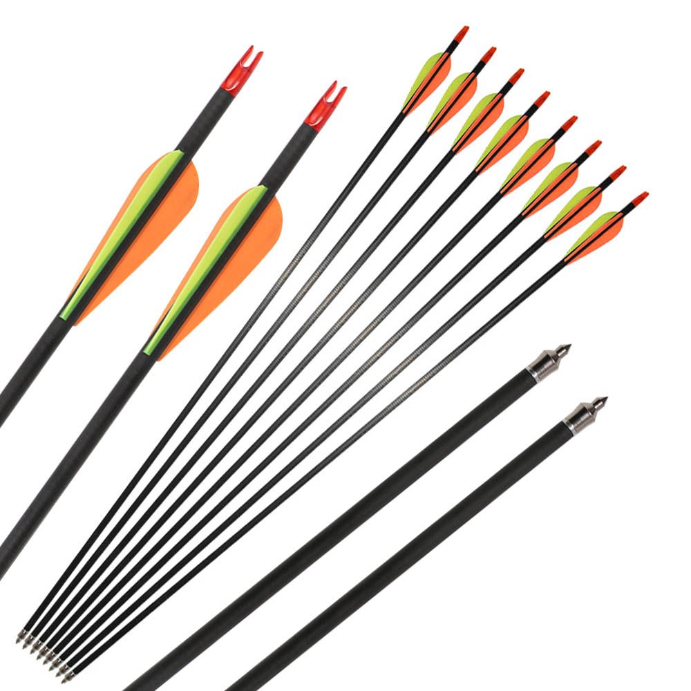 2019 Archery 31'' Carbon Fiber Shaft Arrows Spine 400 For Compound
