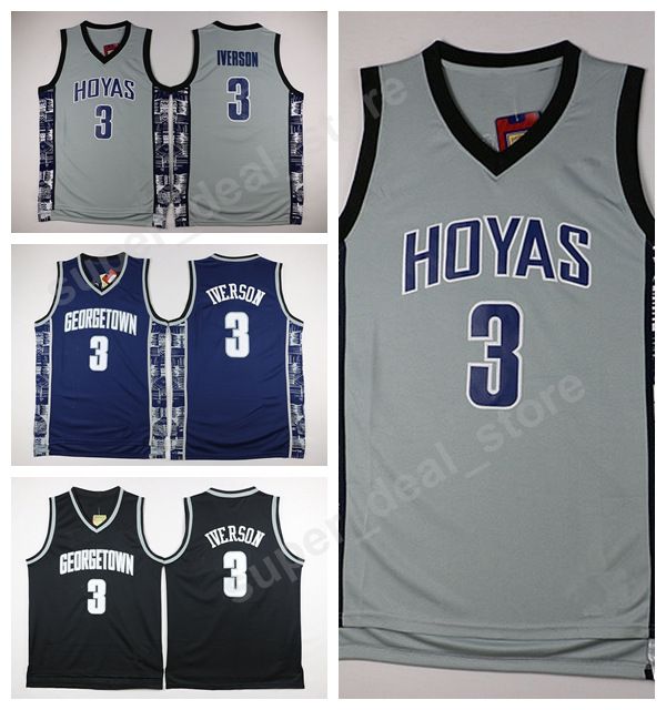 2019 Hoyas College Jerseys Black Blue Gray Stitched