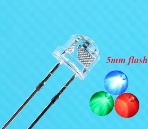 50Pcs 3mm 5mm Candle Flicker Flashing LED Diodes White Red Blue Yellow Green USA
