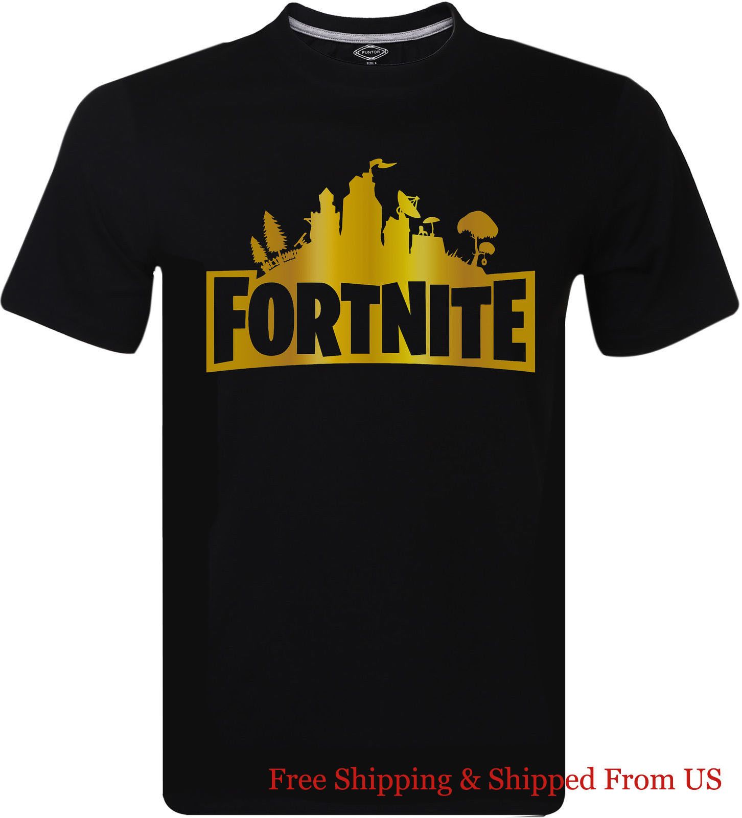 Fortnite Gold Cool Logo Battle Royale Xbox Gaming Gamer T Shirt - fortnite gold cool logo battle royale xbox gaming gamer t shirt men s tee men s lastest 2018 fashion short summer short sleeves tees design t shirt of the