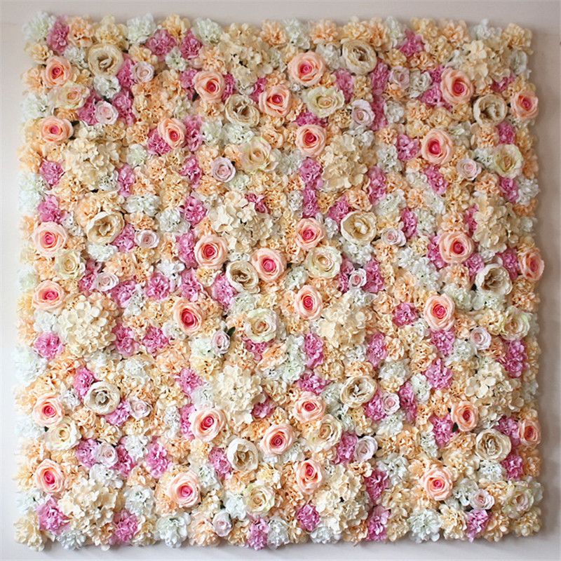 2020 40x60cm Artificial Silk Rose Flower Wall For Wedding