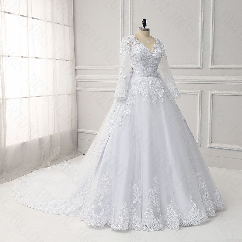 long sleeve traditional wedding dresses