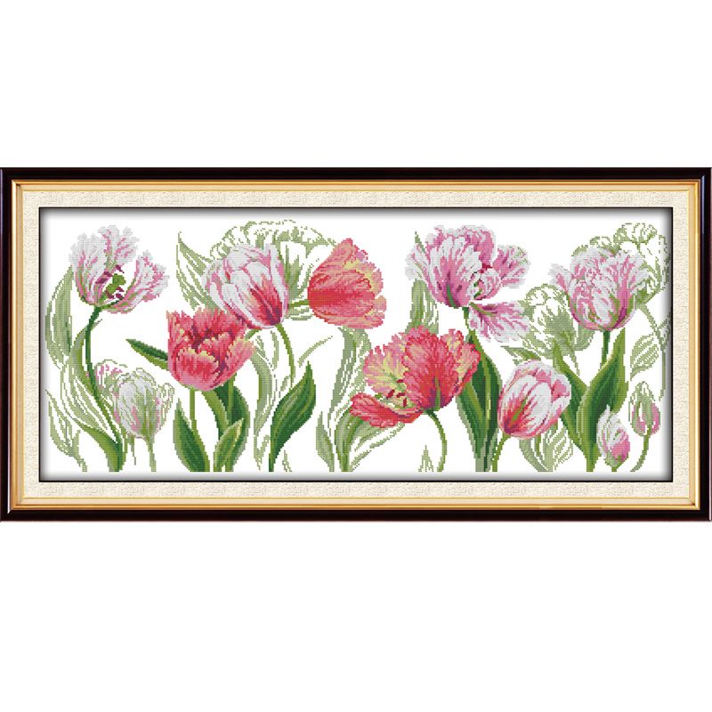 2020 The Spring Tulips Stamped Cross Stitch Kits DMC Needlework