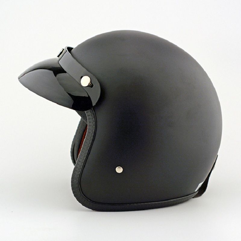 Possbay Black Abs Plastic Motorcycle Helmet Man Scooter Casque Retro