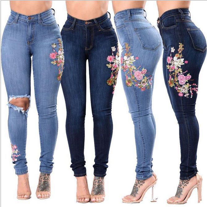 calça jeans feminina com bordado