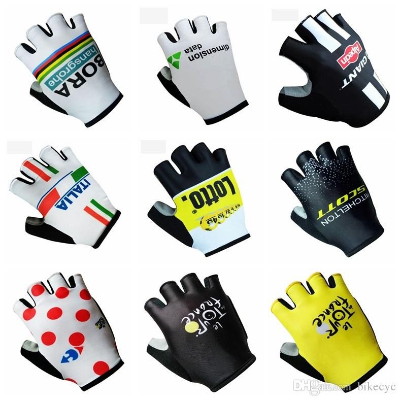 New GIANT Cycling Gloves Alpecin Team Bicycle Bike Half Finger less Cycle Gloves