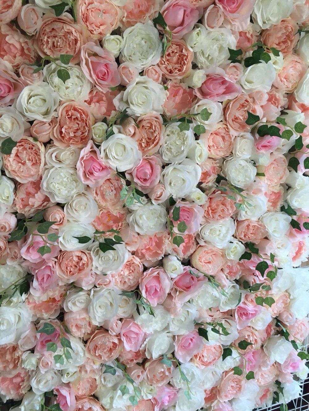 2019 Rayon Rose Peony Wall Flower Board For Wedding Background