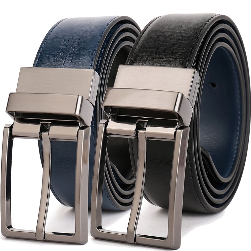 Azules Reversible Por Negros Al De Para Diseños Moda Con Hebilla Cuero Cinturón Hombres Cinturones Ceinture Giratoria Clásicos c35ARL4Sjq