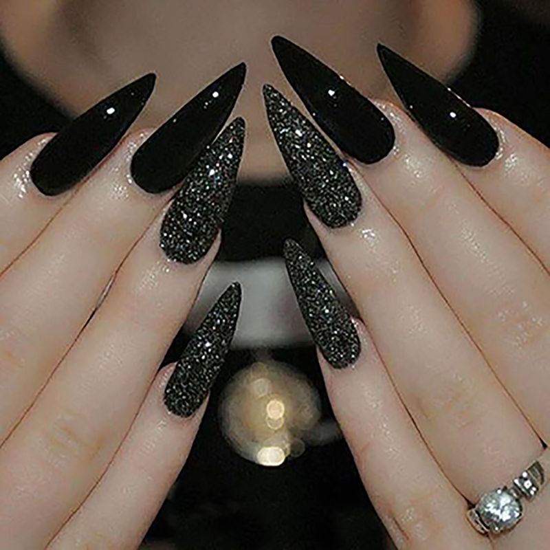 Tkgoes Long Stiletto Nails Long Sharp False Nail Art Tips Acrylic