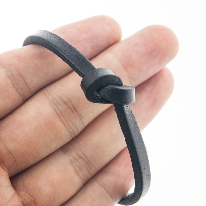 2019 Simple Tie A Knot Leather Bracelet Women Genuine Black 2019 Simple Tie A Knot Leather Bracelet Women Genuine Black Original Stainless Steel Lobster Clasp Bracelets Gift From Watchoutbaby