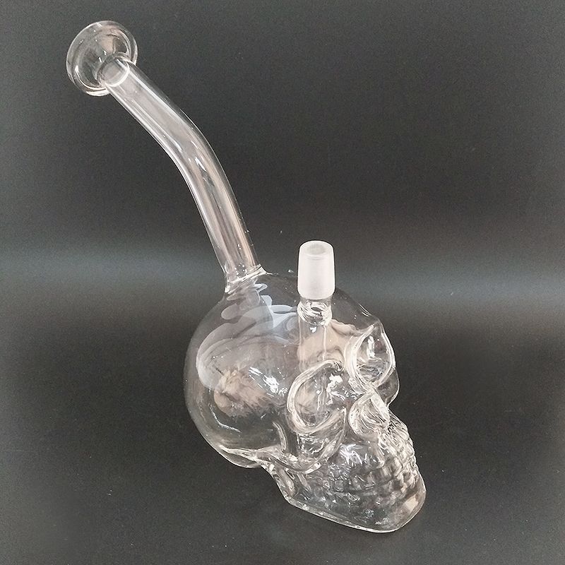 2021 Glass Bong Smoking Water Pipe Skull Bongs Dab Rig 14.4mm Male