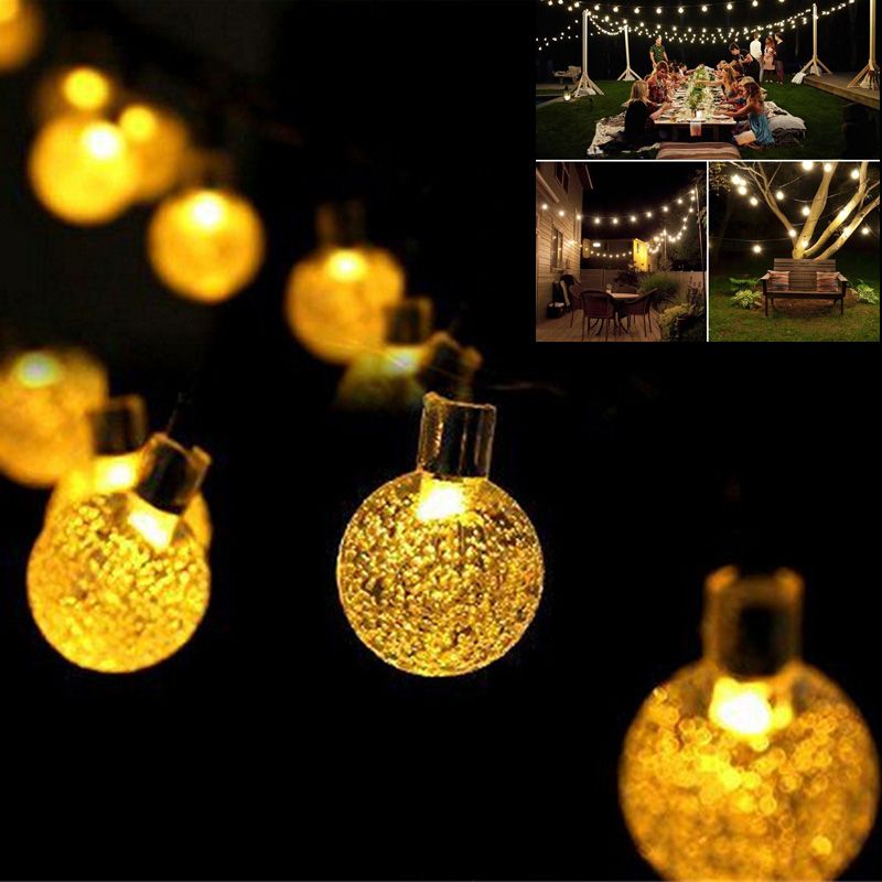Crystal Ball Solar Outdoor Lightings 7m 30led 8modes Fairy Crystal Ball Solar Outdoor Lightings 7m 30led 8modes Fairy String Lights Garden Party Tree Decorations Led