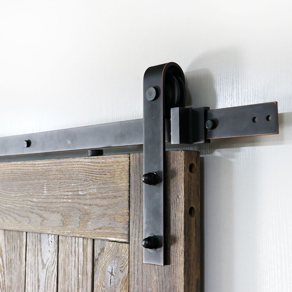 2019 Oil Rubbed Bronze Sliding Barn Door Hardware Kit With 6.6FT Track