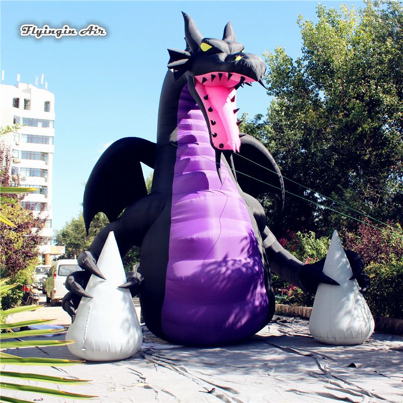 blow up animals living inflatable dragon giant 6m height black