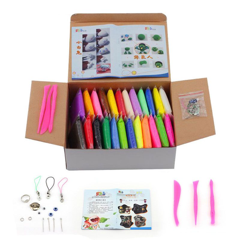 2018 diy air dry clay play dough soft modeling clay polymer clay